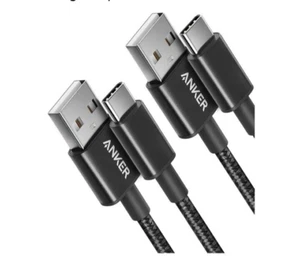 USB-A to USB-C Cable Anker 2-Pack 3Ft Premium Nylon B8172 - Photo 1 sur 8