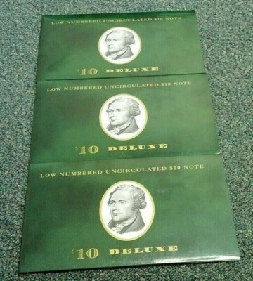 (3) 1999 $10 SET FRN LOW SERIAL #2510 BOSTON, NEW YORK, & RICHMOND (478) - Image 1 of 3