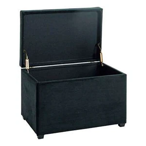 Sitztruhe mit Stauraum schwarz Truhe Cord bis 85kg 58x39x42cm montiert klappbar - Bild 1 von 8