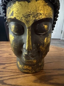 Antique Handcrafted Original Wooden Thailand Godess Statue 12" Tall W/Gold Paint - Picture 1 of 12