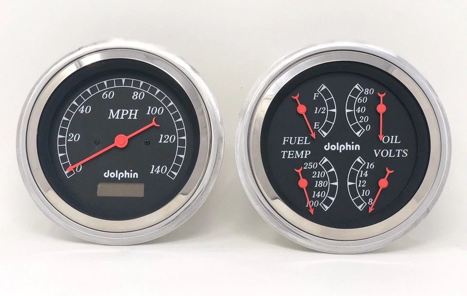 1947 1948 1949 1950 1951 1952 1953 Chevy Truck 5" calibre tablero conjunto negro Foto 1 de 4