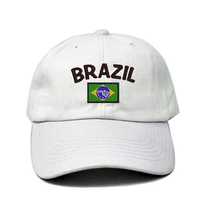 Brazil flag embroidered dad hat, National flag embroidered baseball cap - Picture 1 of 4