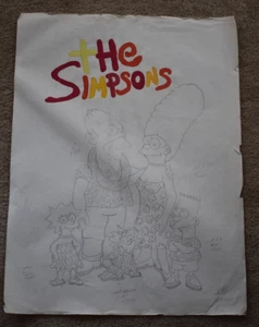 The Simpsons Hand Drawn Artwork Lot Bart Various Sizes Phil A April 1990 - Picture 1 of 22