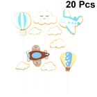  20 PCS Party Cupcake Topper Picks Baby Shower Toppers Blue Child Hat Paper