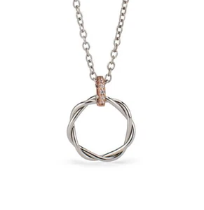 Collana Boccadamo Donna Bronzo Argento Pendente Cerchio Pavè di Zirconi _XGR698 - Foto 1 di 2