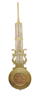 Winter Halder Hermle/Kieninger Grandfather Clock Lyre Pendulum w/ 10-1/2" Bob