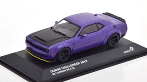 1/43 2018 Dodge Challenger Srt Demon Plum Crazy Diecast Model Solido S4310302 - Picture 1 of 8
