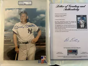 MICKEY MANTLE Gem Mint 10 Signed 8x10 Photo PSA/DNA Certified Autograph With LOA - Picture 1 of 5