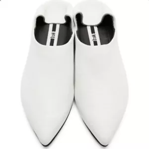 MCQ Alexander McQueen White Liberty Fold Convertible Flats Pointed Toe 37 - Picture 1 of 7