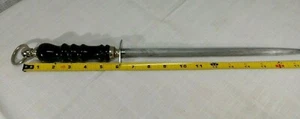 Afilador de cuchillos Diamante Alemania 18" mango de madera negro vintage - Imagen 1 de 9