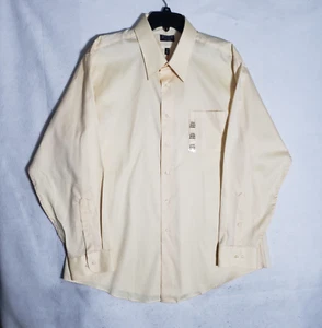 NUEVA Camisa de Vestir Ajustada Flecha Para Hombre 18 34/35 XXL Amarilla Abotonada Manga Larga - Imagen 1 de 10
