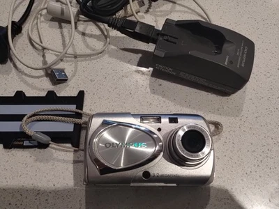 Olympus Stylus (Mju) 300 3.2MP Compact Digital Camera Silver Tested Working  - Image 1 of 4