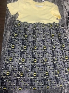Girl’s Batman Dress Yellow Black Cartoon Comic Size 5T Handmade New Joker - Picture 1 of 16