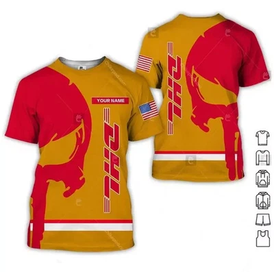 T-Shirt Dhl Teschio Nome Personalizzato 3D Uomo e Donna Taglia S-5XL - Immagine 1 di 4