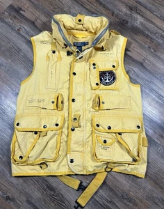 Polo Ralph Lauren Estación Naval Chaleco Náutico Utilitario Para Hombre XL Amarillo De Colección - Imagen 1 de 24