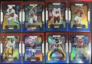 Lotto 8 carte Prizm calcio 2023 rosso, bianco, blu Prizm - Foto 1 di 2