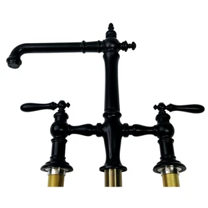 Kohler 76519-4-BL Artifacts Zwei-Loch Brücke Küchenarmatur - Mattschwarz - Bild 1 von 7