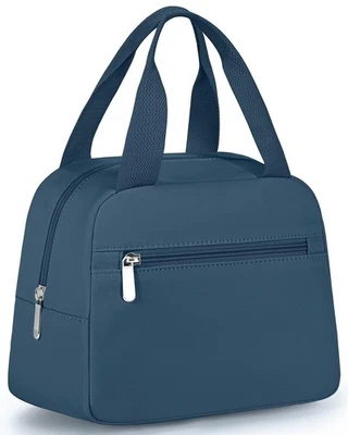 Bolsa de almuerzo para mujer plegable aislada refrigerador bolso 10 latas 8L trabajo azul Foto 1 de 4