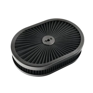 12"x2" Washable Oval Filter Flow Air Cleaner Kit For 5-1/8" Opening Carb Inlet - Imagen 1 de 8