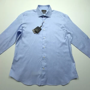 Camisa Massimo Dutti Hombres XL Azul Claro Francés Puño Manga Negocios Informal Corte - Imagen 1 de 22