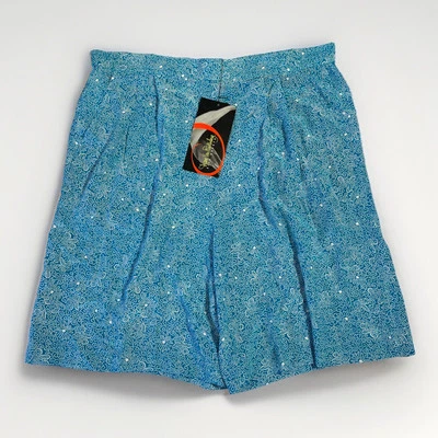 Pantalones Cortos de Seda para Mujer DIANE VON FURSTENBERG GRANDES Azul BATIK Patrón Floral - NUEVO  Foto 1 de 4