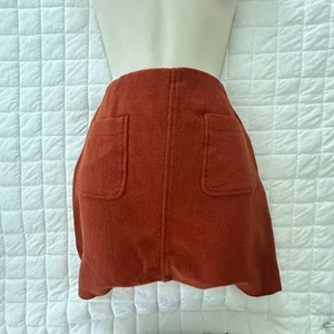 MADEWELL.Womens Skirt 2 Brown Mini Wool Blend Coin Pocket Mod Preppy Fall - Picture 1 of 8