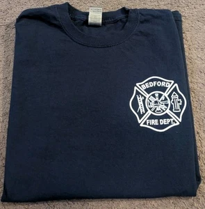 Bedford Fire Department New York Blue T-Shirt Men's Small - Picture 1 of 6