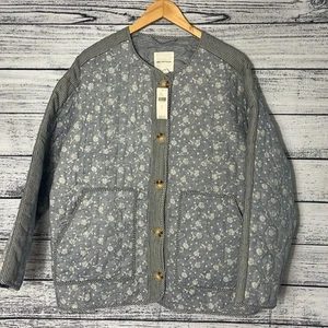 Neu mit Etikett - Anthropologie Avec Les Filles - Steppjacke mit Blumenstreifen L - Bild 1 von 8