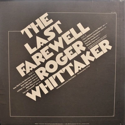 Roger Whittaker - "The Last Farewell" And Other Hits - Vinyl Record Foto 1 de 3