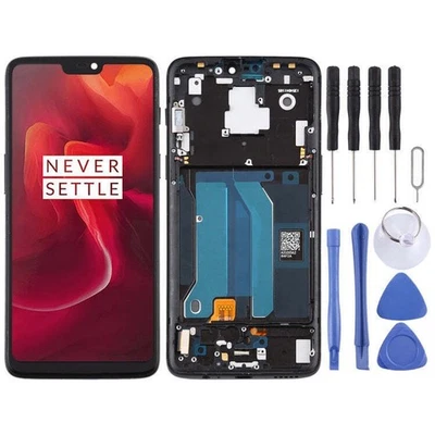 Optic AMOLED Display LCD Screen Touch Digitizer Frame For OnePlus 6 A6000, A6003 - Image 1 of 4