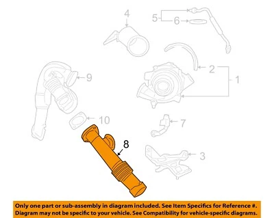 Componentes turbocompresor motor de excursión Ford OEM 03-04 - tubo de entrada 3C3Z6K854AA Foto 1 de 2