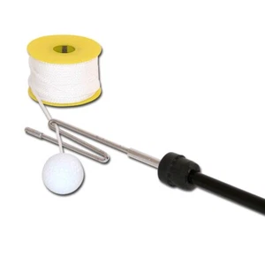 InstallMates™ Wire Retrieving Tool with Golf Ball Attached to 100ft Nylon Cord - Picture 1 of 2