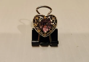 Sterling Herz Ring mit rosa Stein - Bild 1 von 3