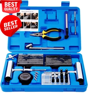 67-Piece Heavy Duty Tire Repair Kit for Car, Motorcycle, Truck, ATV, RV, Tractor - Picture 1 of 12