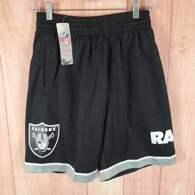 Pantalones Cortos Mitchell & Ness Para Hombres Equipo ID Malla Pequeños Negros Las Vegas Raiders Fútbol Foto 1 de 4
