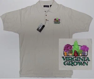 VIRGINIA GROWN Logo Ultra Club lEmbroidered Double Pique Tan Men’s L Polo Shirt - Picture 1 of 5