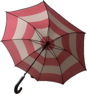 Victoria's Secret Umbrella Parasol Iconic Signature Pink White Black Stripe NWT - Picture 1 of 12