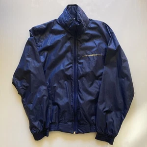 Vintage Goodyear Racing Zip Windbreaker Spray Jacket Navy Mens Fits Like M/L - Picture 1 of 12