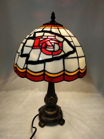 Kansas City Chiefs Stained Glass Table Lamp Tiffany Style 19.5" Cover