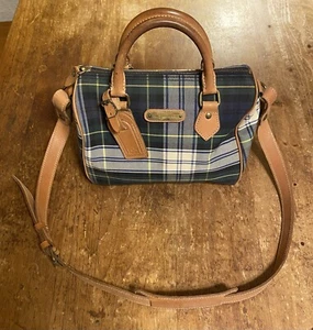 Vintage Ralph Lauren Crossbody Bag/Purse Plaid Preppy/Equestrian - Picture 1 of 12