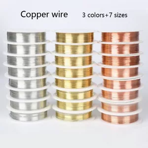 1 Roll 0.2-1mm Jewelry Making Copper Wire 20 Gauge Crafts DIY Copper Wire Line - Picture 1 of 14