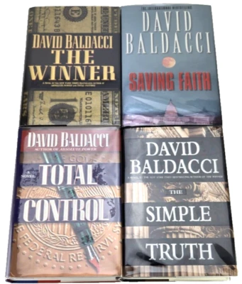 4 SIGNED 1st Edition DAVID BALDACCI Thriller 1st/1st HC Simple Truth The Winner - Image 1 of 4