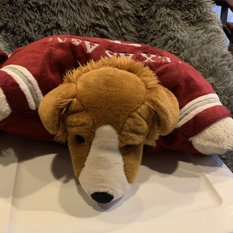 Texas A&M University Aggie Mascot Reveille Collie Dog Plush Pillow Pet Toy Cover