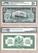 Rare édition exotique 1920 5 $ Banque Royale Guyane Britannique bateau à vapeur PMG VF25 NORESERVE