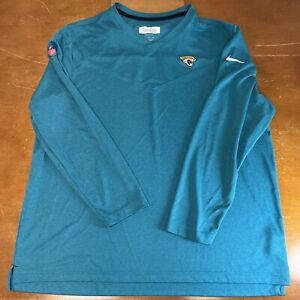 Jacksonville Jaguars Shirt Mens 3XL Blue NFL Football Long Sleeve Nike Dri Fit