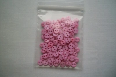 25, 50, 100 ct Micro Mini 4 mm 2 Hole Flat Buttons (Crafts, Doll Clothes, Cards) - Image 1 of 4
