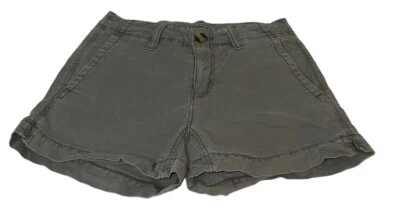 Pantalones Cortos Chinos American Eagle Súper Elastizados Midi Talla 00 Verde Frente Plano Foto 1 de 4