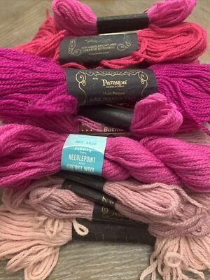 27 Bucilla ,Paragon 3-ply Persian Yarn Wool  Pink  Shades  Shades  Needlepoint - Image 1 of 4