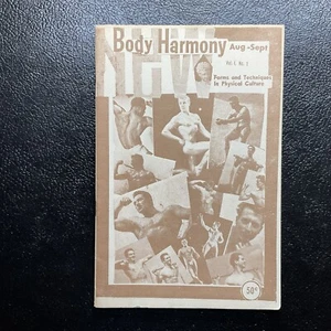 Vintage Men's Bodybuilding Magazine Body Harmony Gay Interest Aug Sept 57 1st ED - Picture 1 of 10