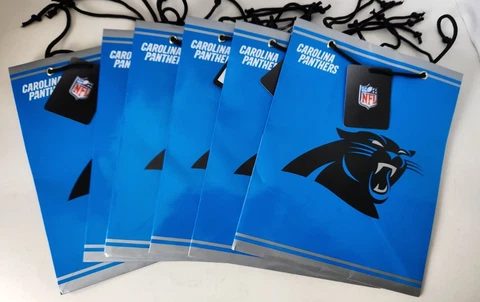 6 NFL "Carolina Panthers" Gift Bags MEDIUM NEW Cover